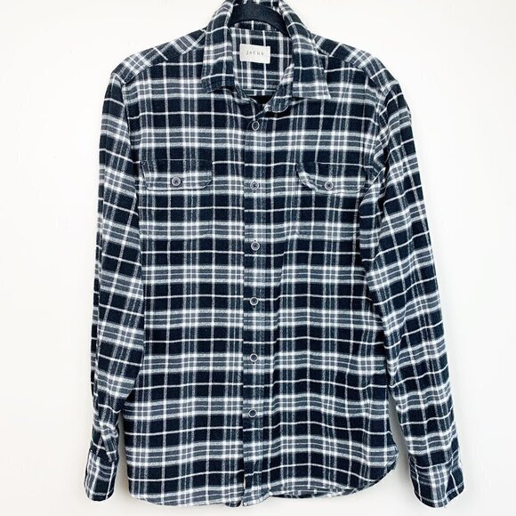 JACH'S Black & White Flannel Button Down Heavy Shirt / Shacket - Picture 1 of 8
